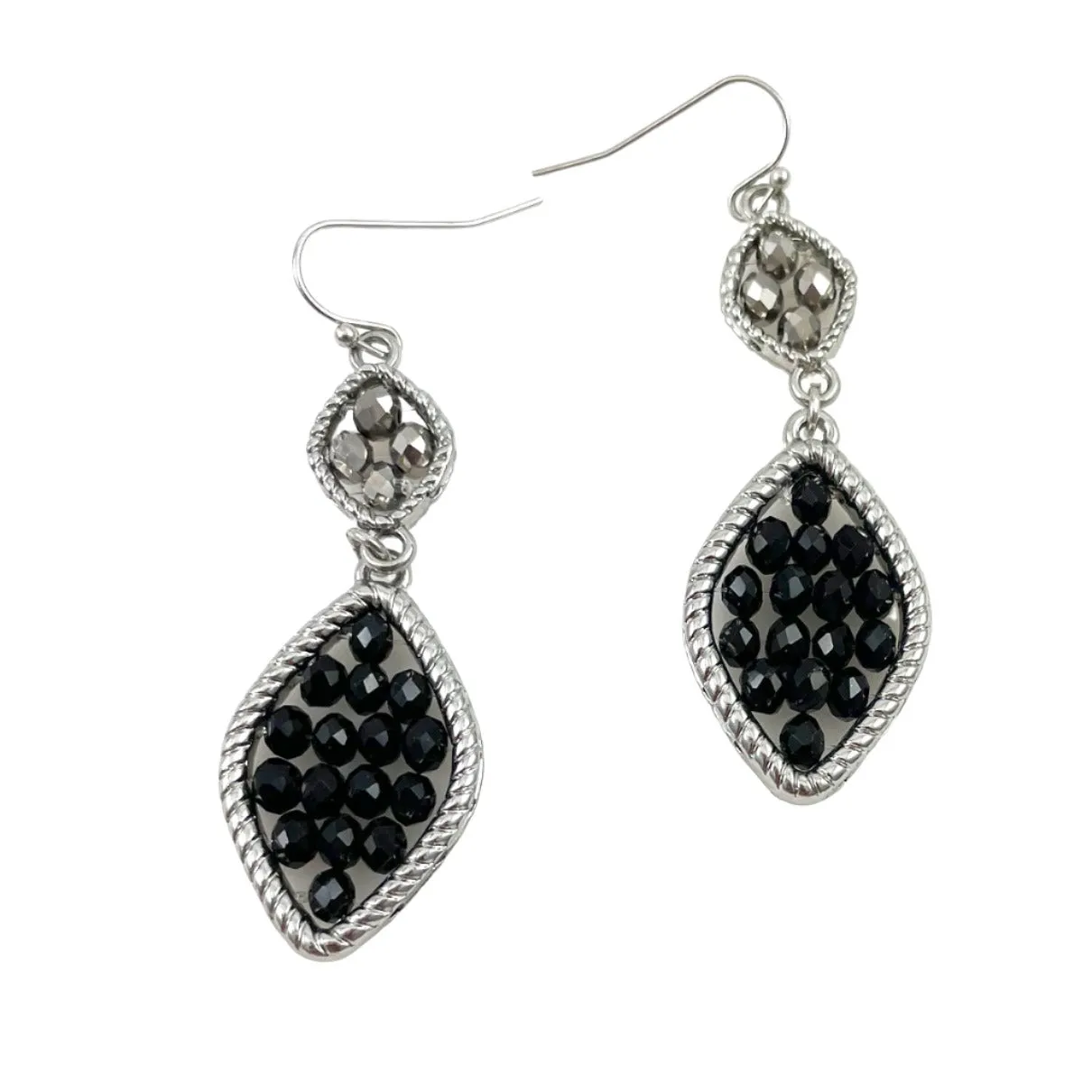 Black & Glass Silver Vera Wang Earrings