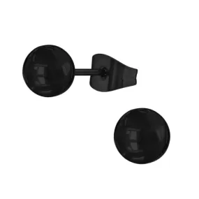 Black Ball Stud Earrings