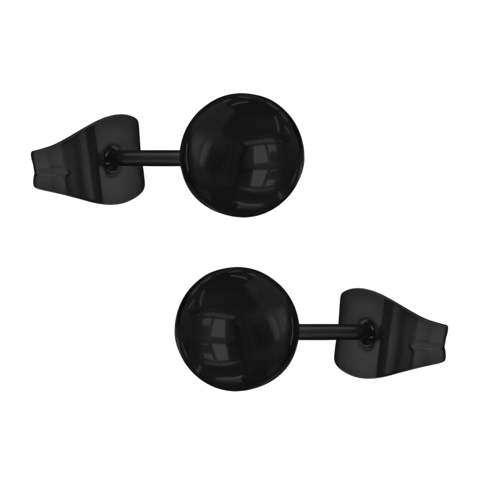 Black Ball Stud Earrings