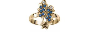 Bluebonnet Jewelry Sterling Silver Handmade Bluebonnet Flower Ring  BBD2X-RG