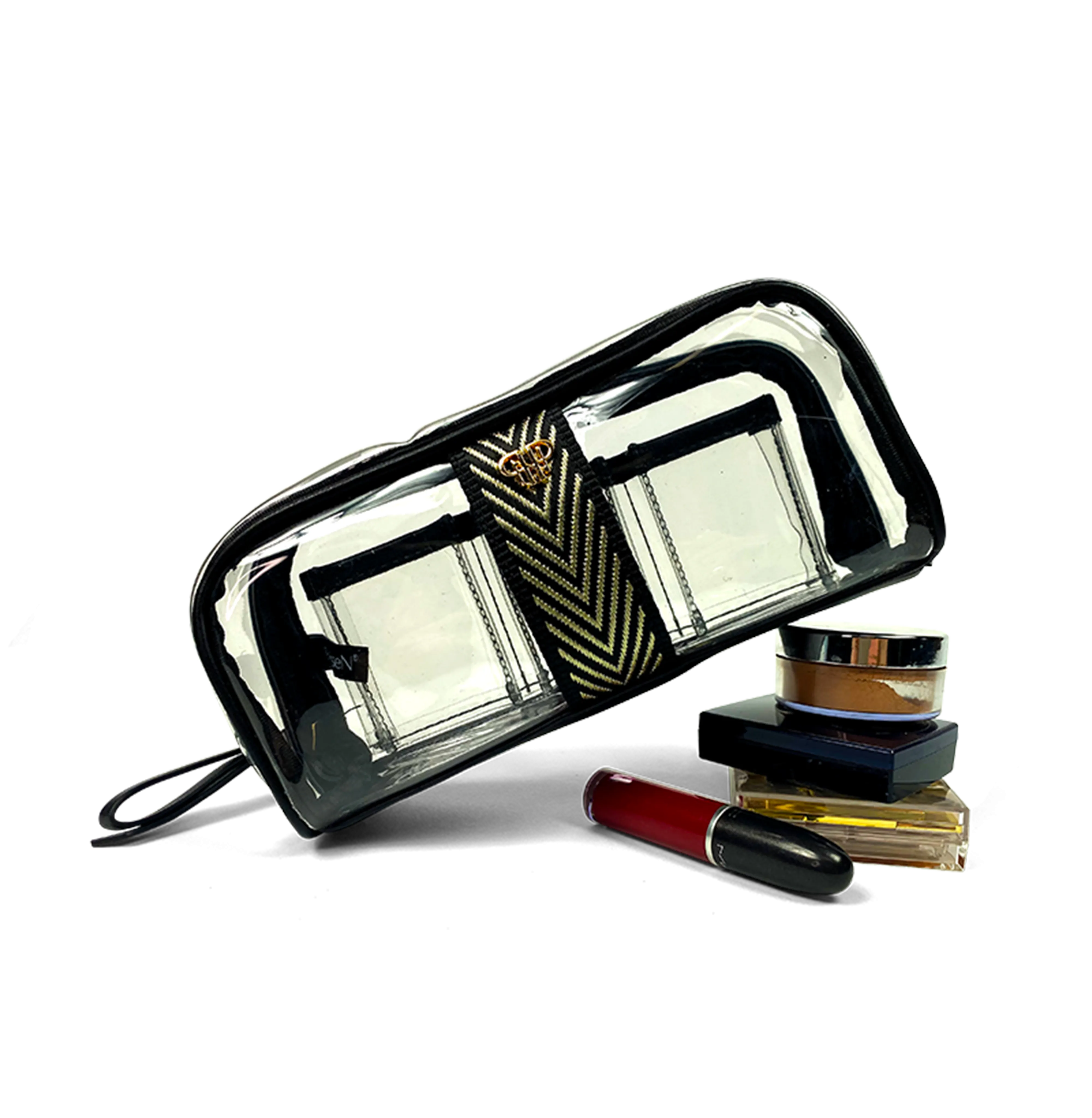 Bombshell Makeup Case -  Gold Chevron