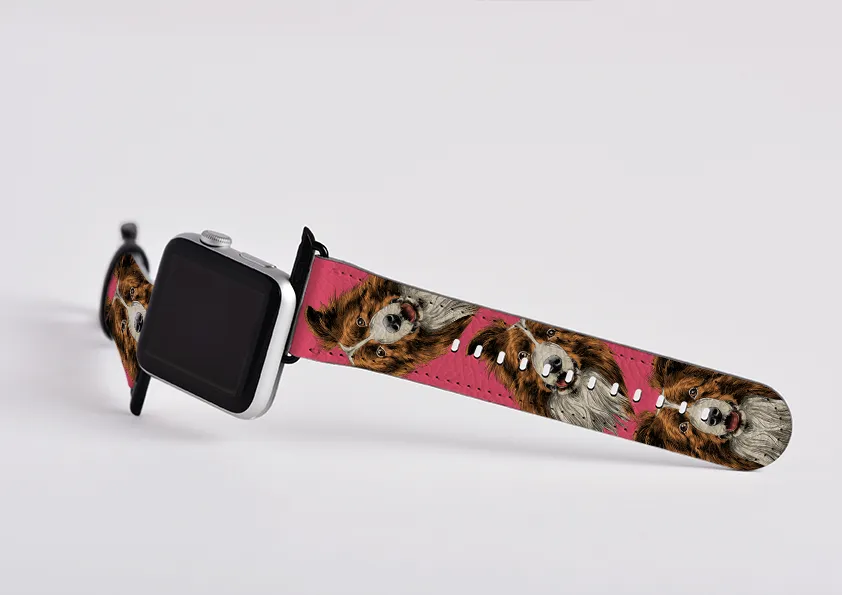 Border Collie Soho Pink Apple Watch Strap