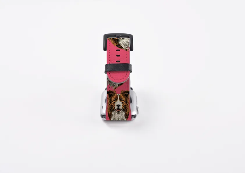 Border Collie Soho Pink Apple Watch Strap