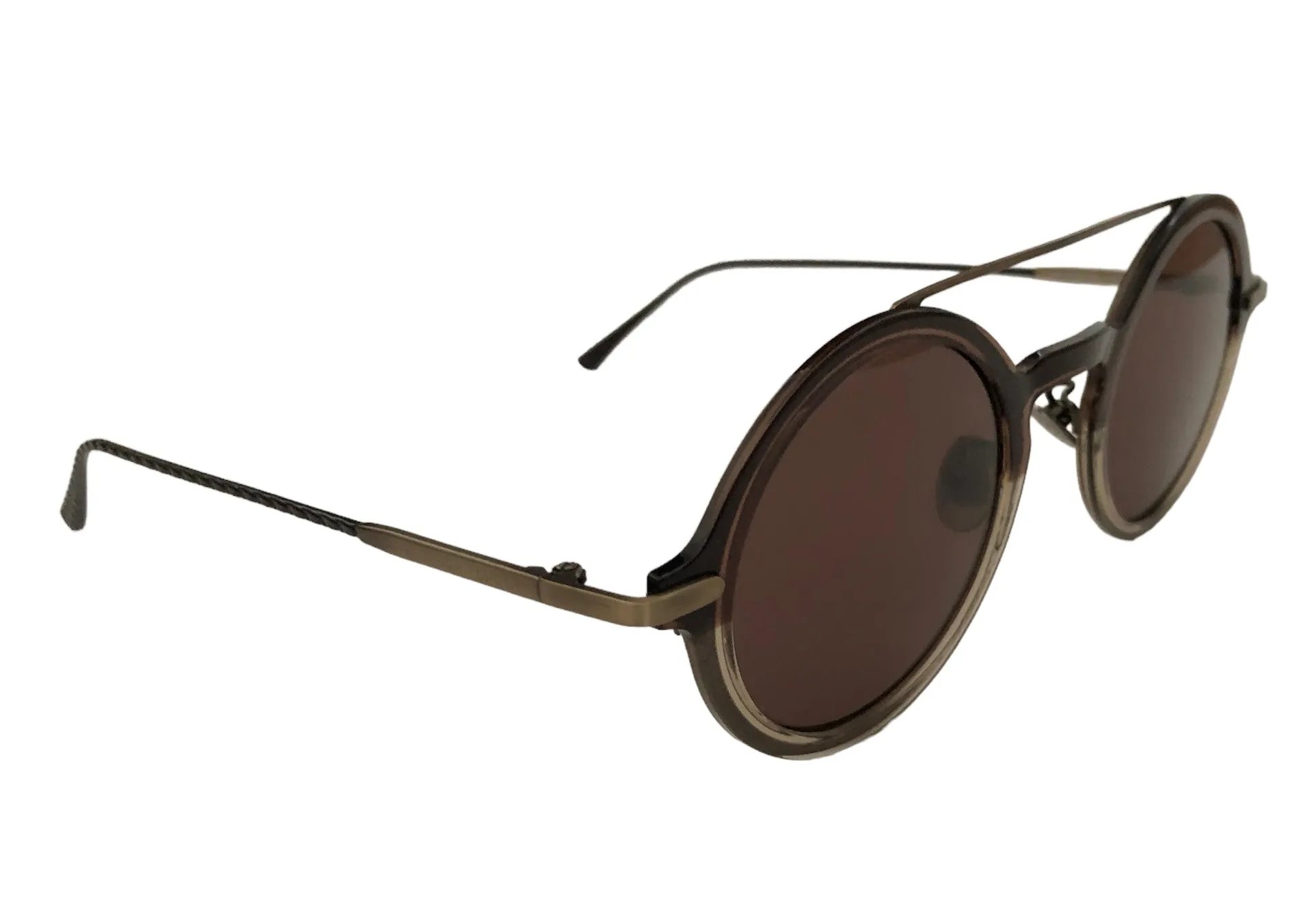 Bottega Veneta Brown Round Frame BV0243S Sunglasses Mens