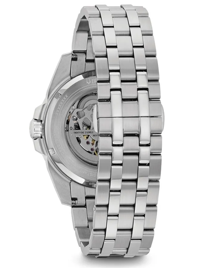 Bulova Mens Automatic - Stainless Steel - Bracelet - Skeleton Dial - 100m