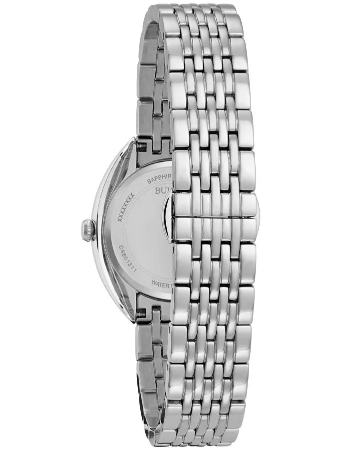 Bulova Womens Diamond Watch - Stainless - Bracelet - Silver-Tone Dial