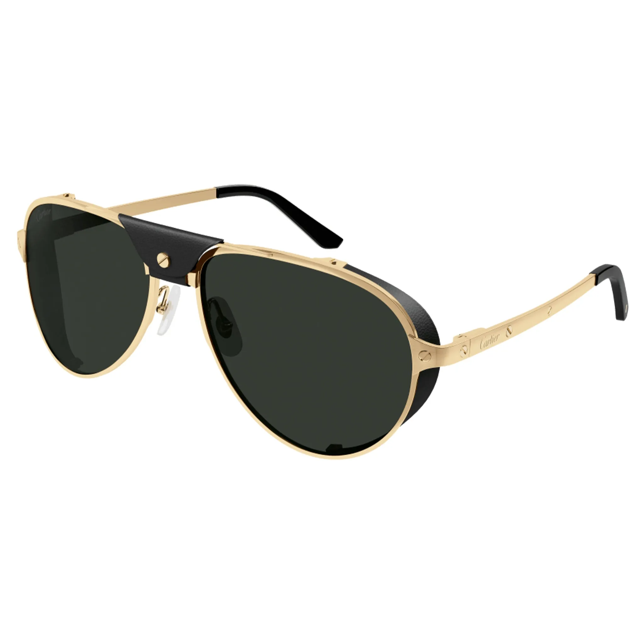 Cartier Santos De Cartier CT0296S-001 Black Gold Sunglasses