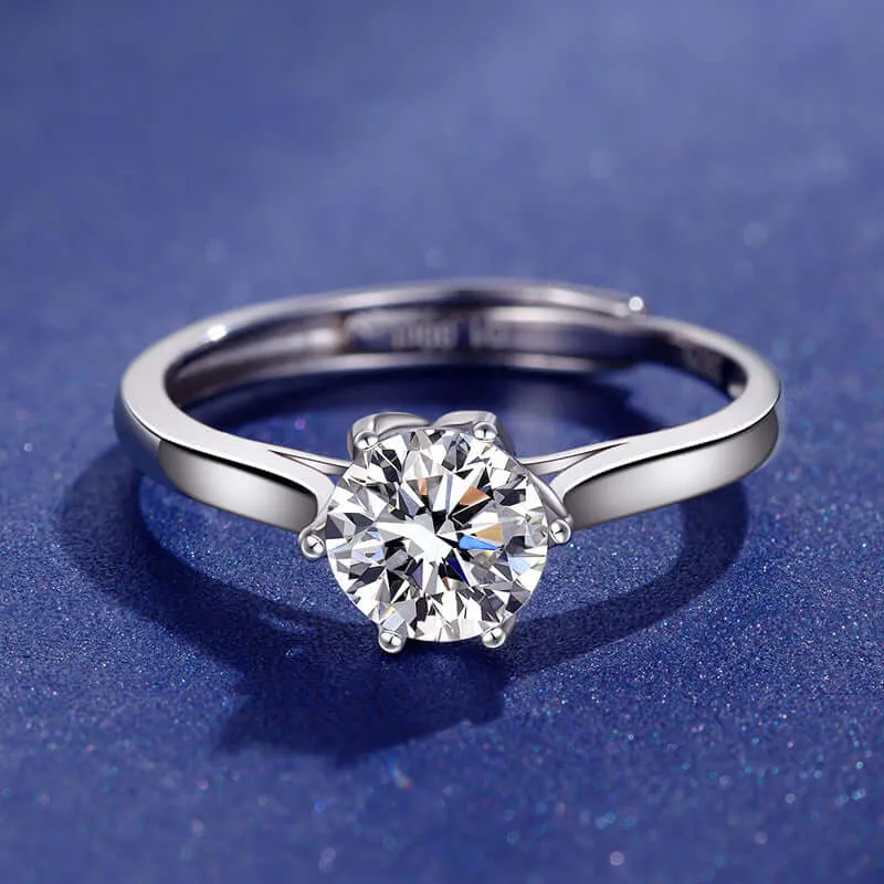 Classic Six Claw Crown Moissanite Ring