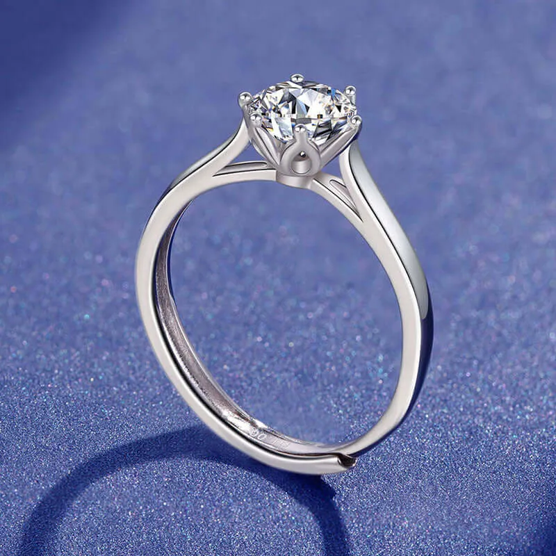 Classic Six Claw Crown Moissanite Ring