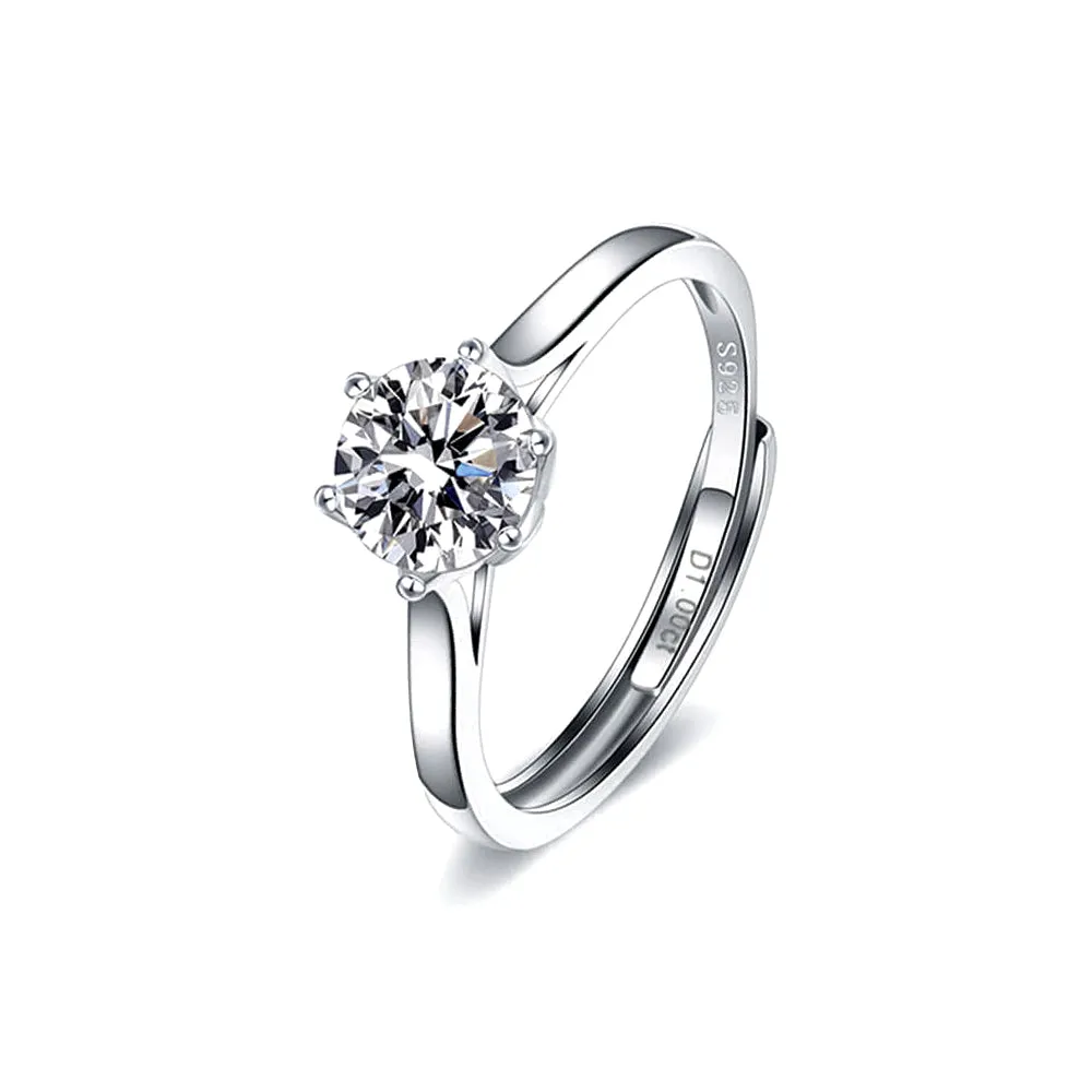 Classic Six Claw Crown Moissanite Ring