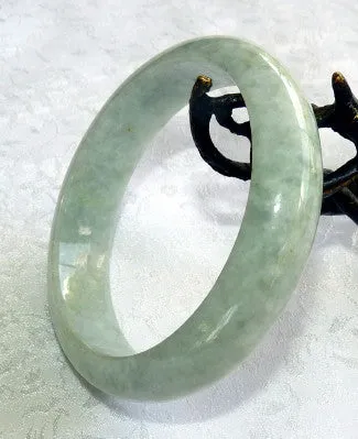 Classic Traditional Green Burmese Jadeite Old Mine Bangle Bracelet 57mm (BB2928)