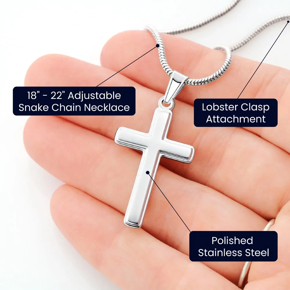 Confirmation Gift for Girls, I'm Proud of the Person You Are Today Stainless Steel Cross Necklace