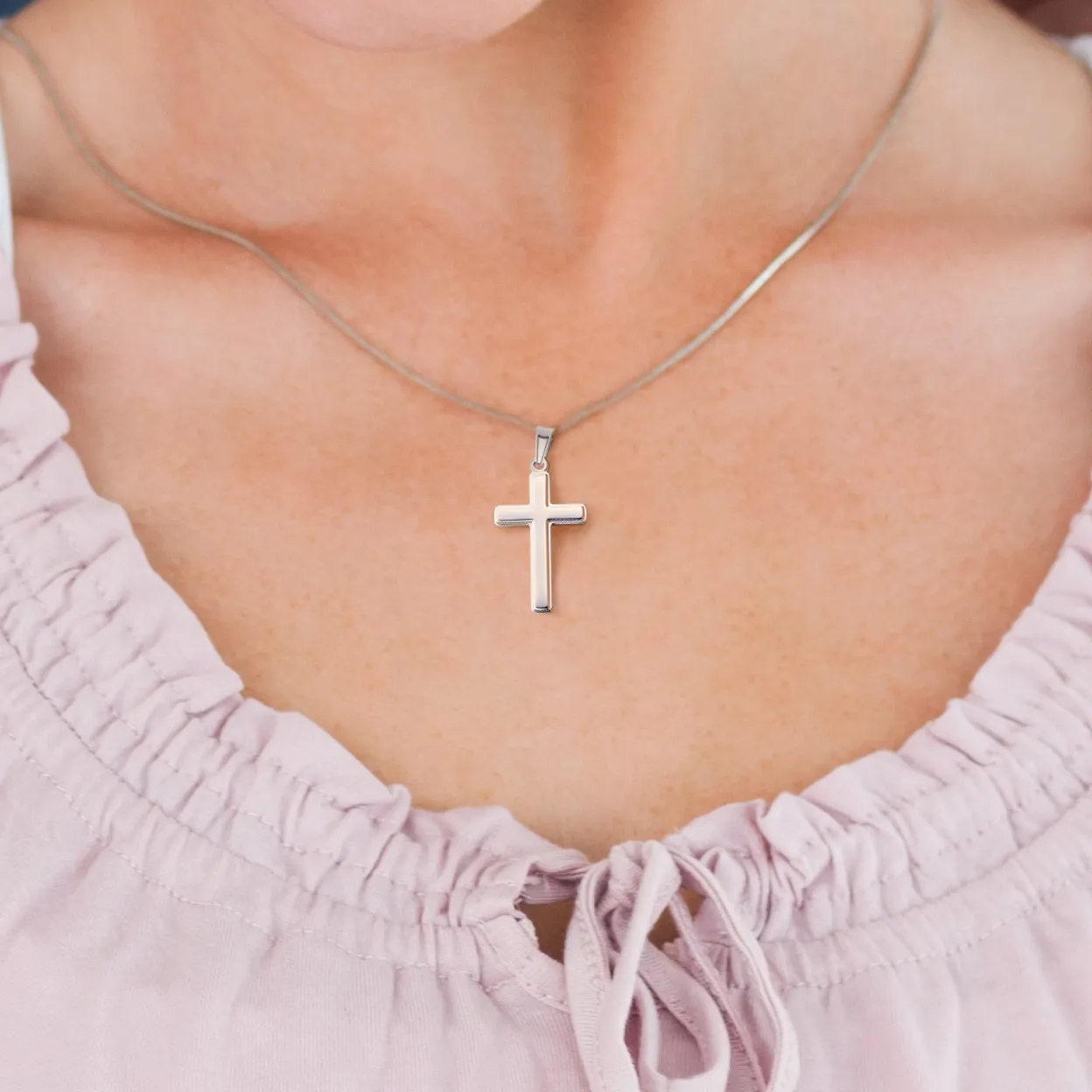 Confirmation Gift for Girls, I'm Proud of the Person You Are Today Stainless Steel Cross Necklace