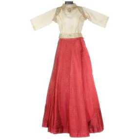 Contemporary lehenga with choker neck crop top