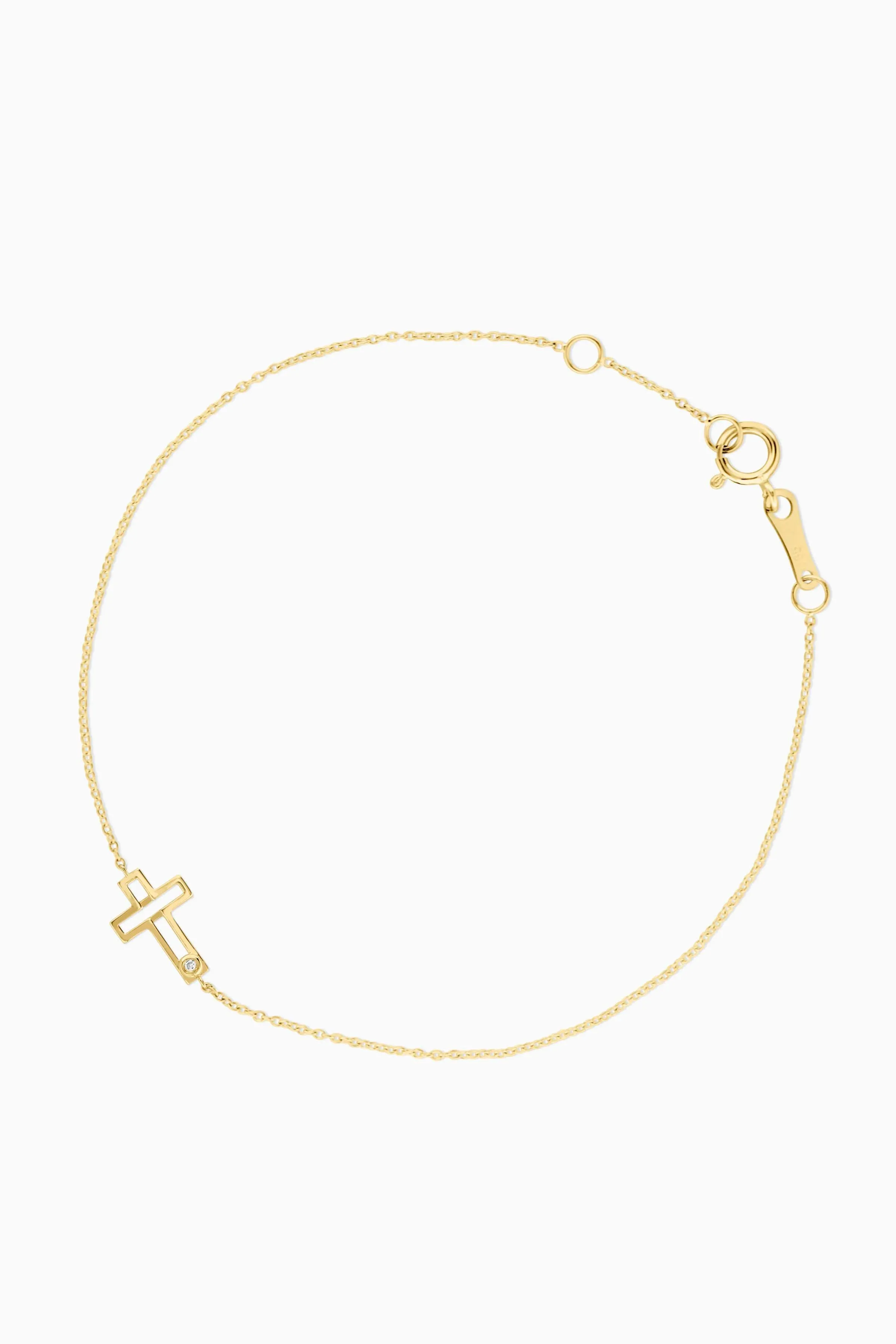 Covet 14kt Gold Diamond Cross Bracelet