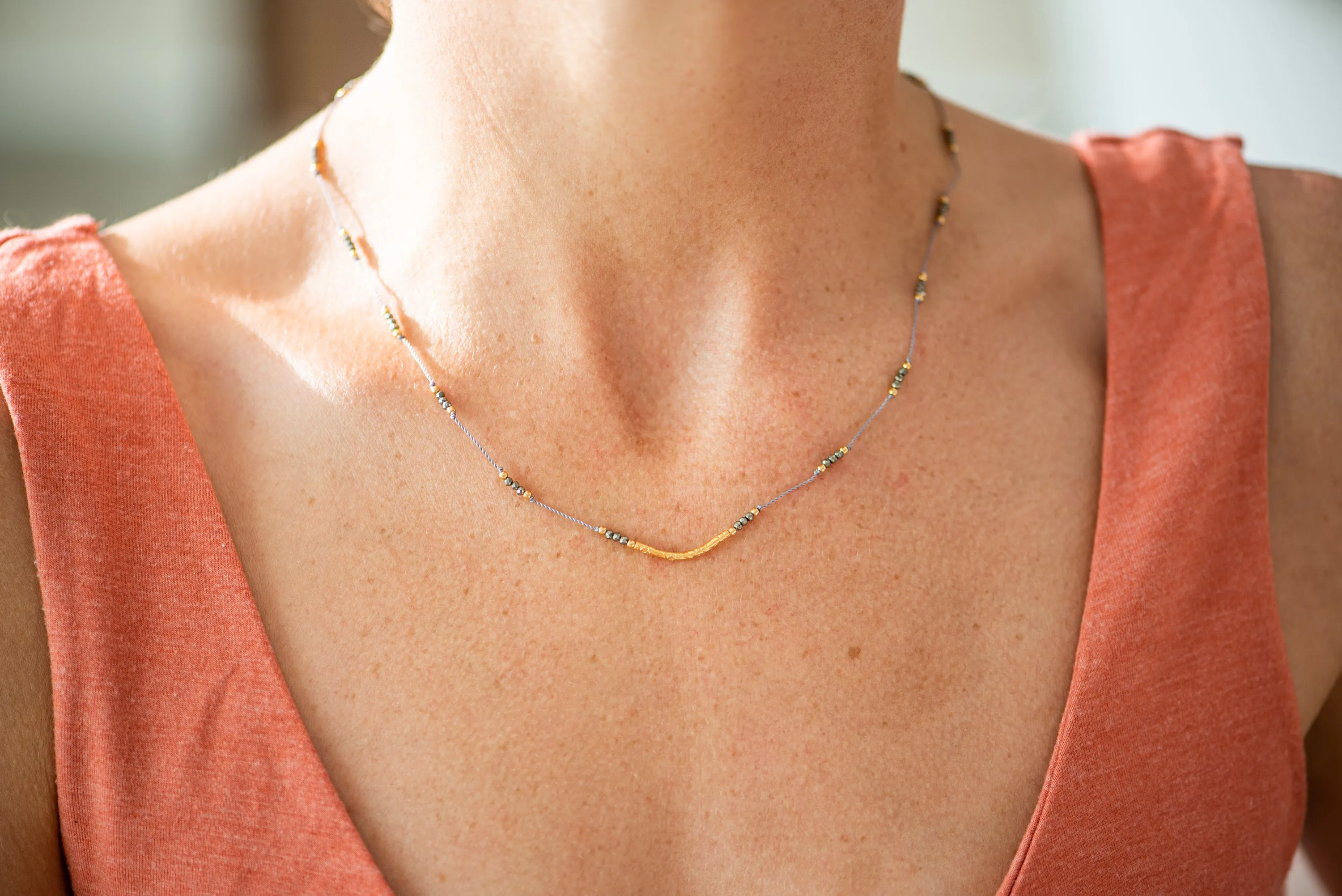 Crescendo Necklace - Pyrite (Backordered - Shipping by 6/10/24)