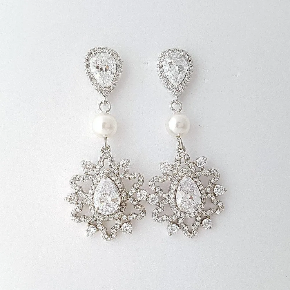 Crystal Bridal Earrings- Fiona