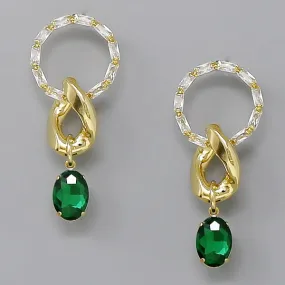 CZ Pave Hoop Statement Earrings