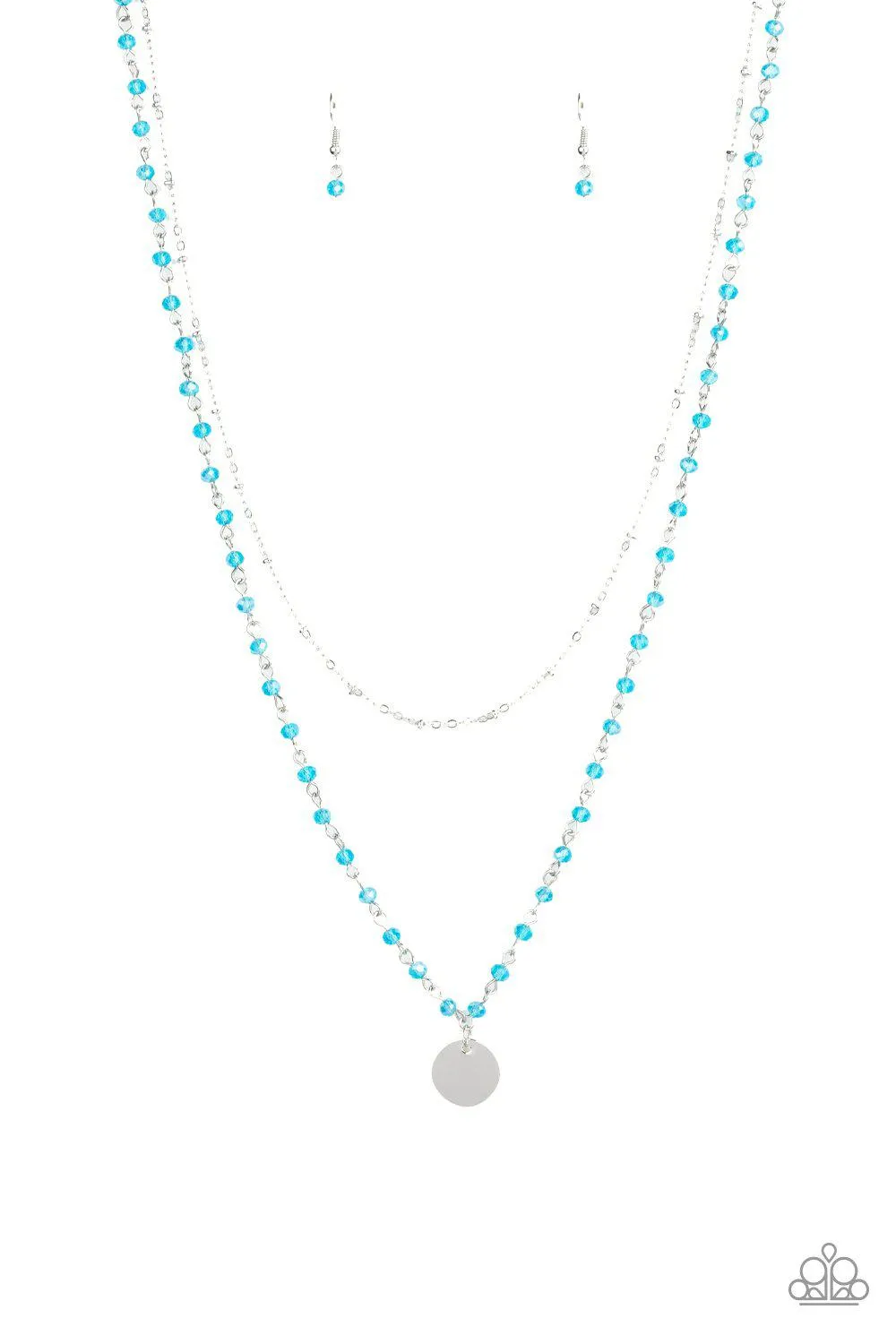 Dainty Demure Blue and Silver Necklace - Paparazzi Accessories