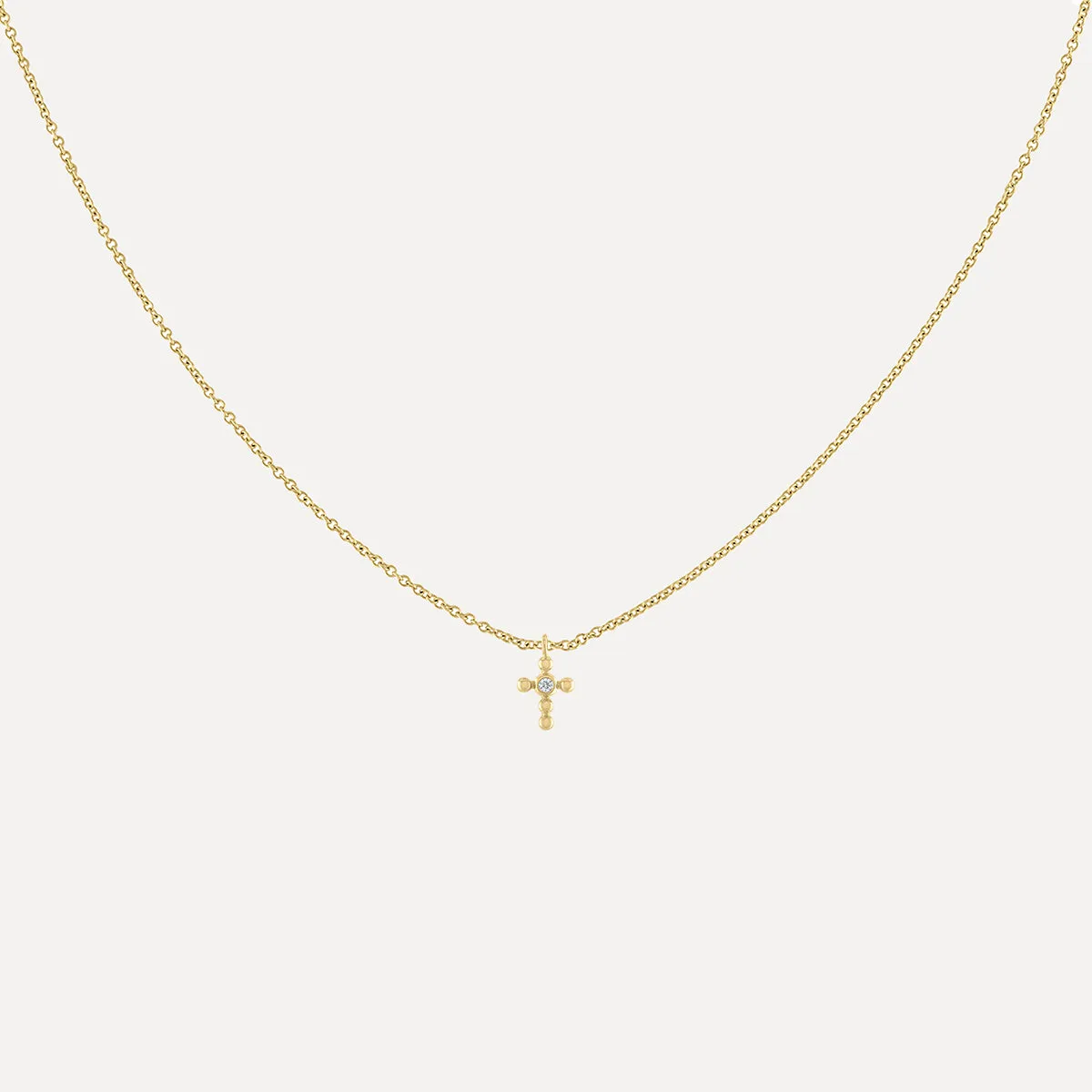 Diamond Accent Beaded Cross - Forever Charm