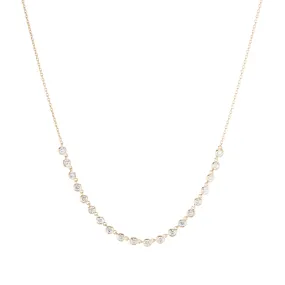 Diamond Bezel Link Necklace, 14ky