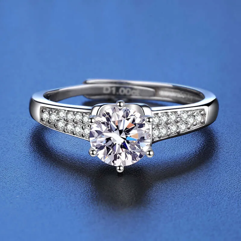 Double-Row Moissanite Ring