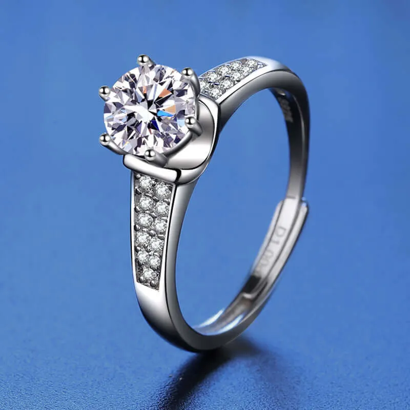 Double-Row Moissanite Ring