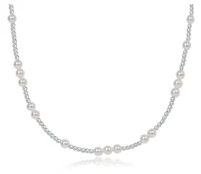 E Newton 15'' Hope Unwritten Choker - Sterling Pearl