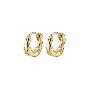 EDDY recycled organic shaped mini huggie hoops gold-plated