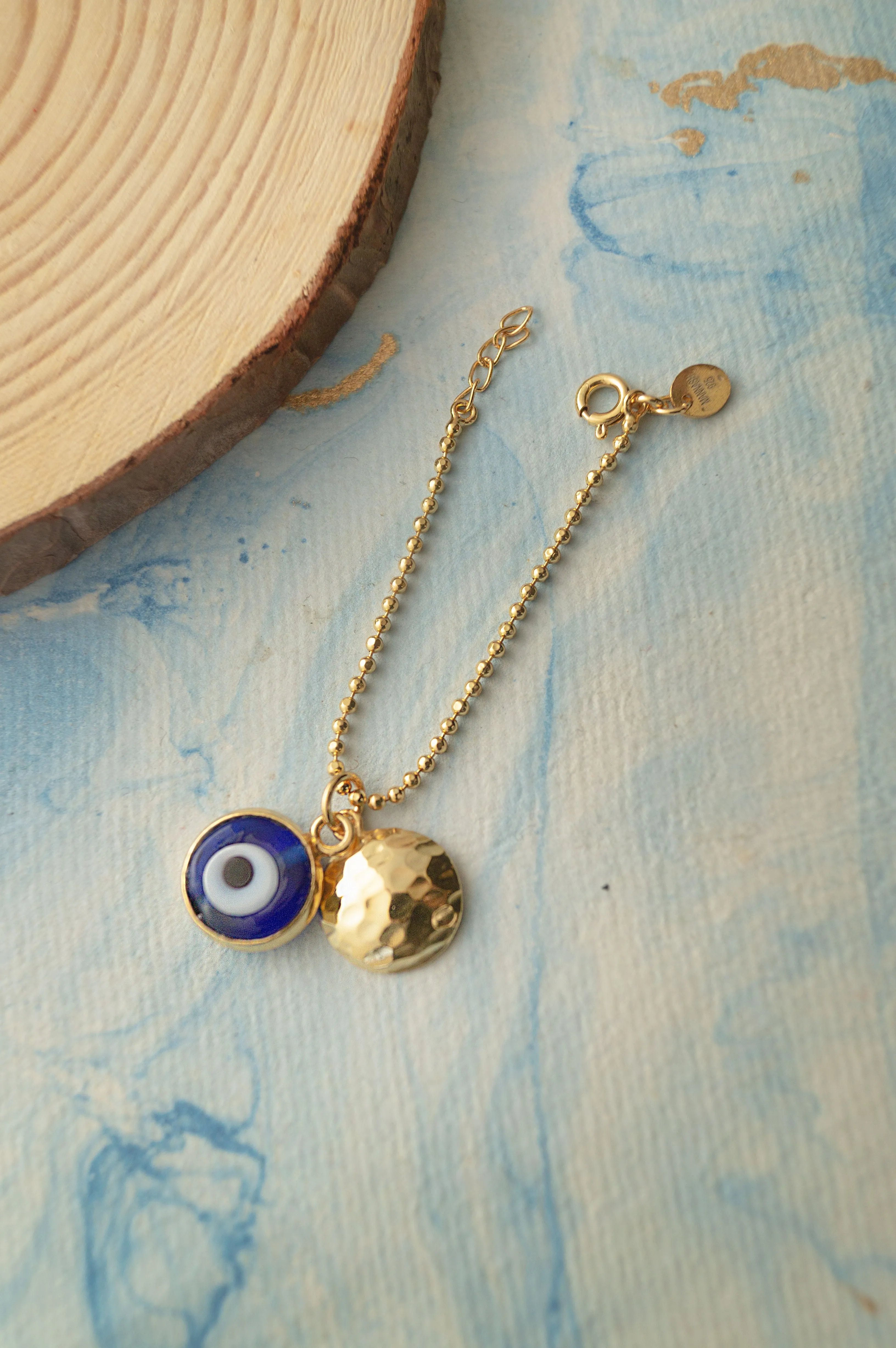 Evil Eye Gold Plated Sterling Silver Watch Charm