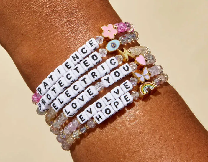 Feelin' Lucky - 'Electric' with Lightning Bolt Little Words Project Friendship Beaded Bracelet