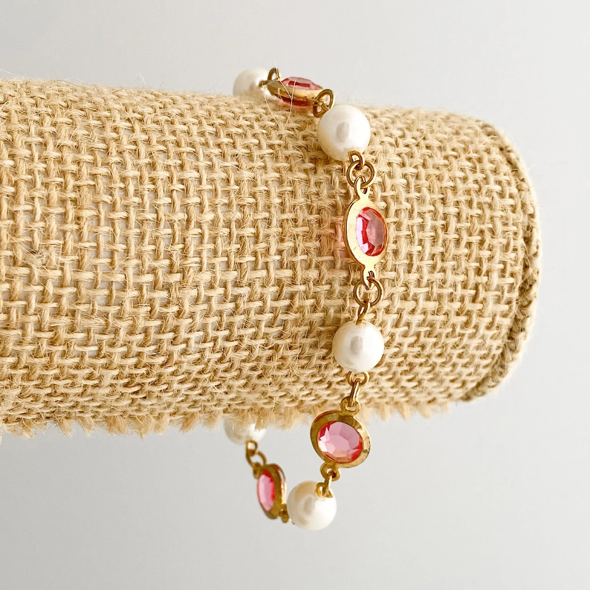 FULTON pearl and pink crystal bracelet