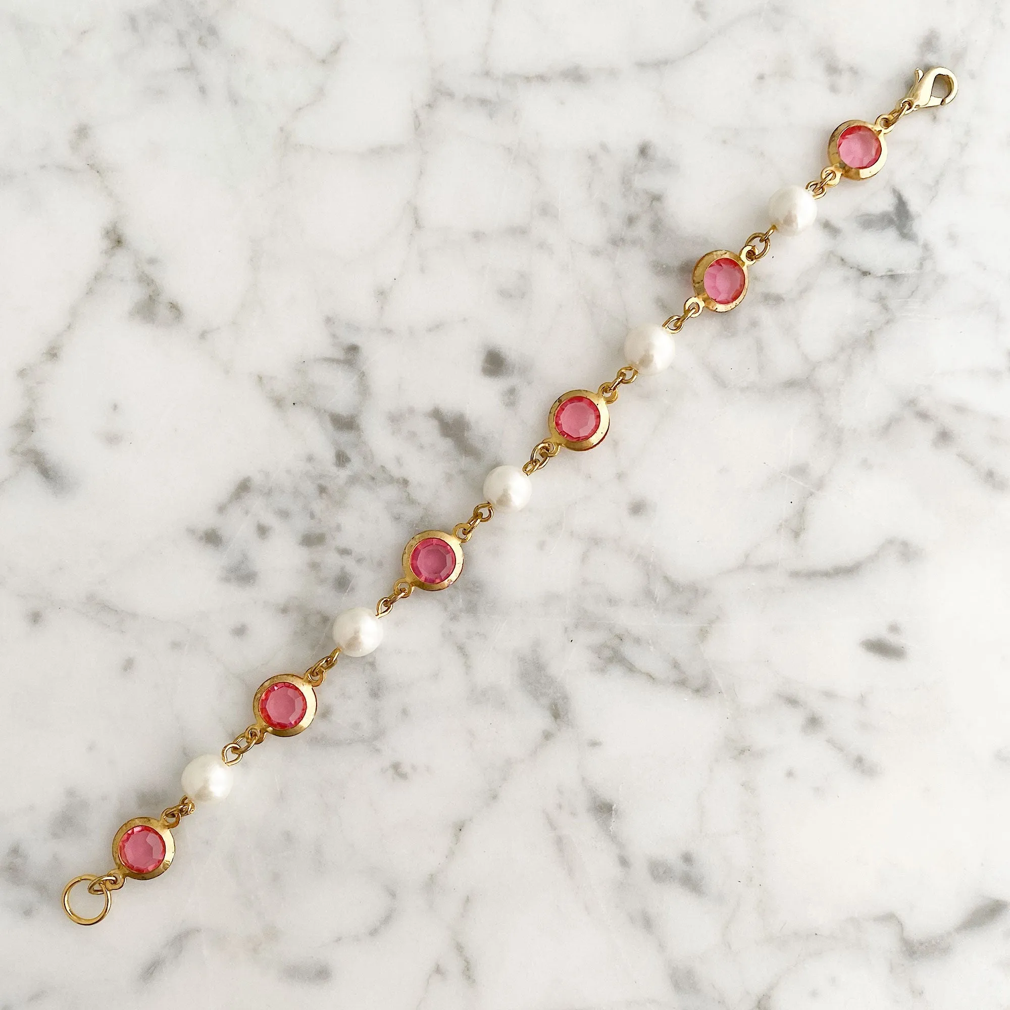 FULTON pearl and pink crystal bracelet