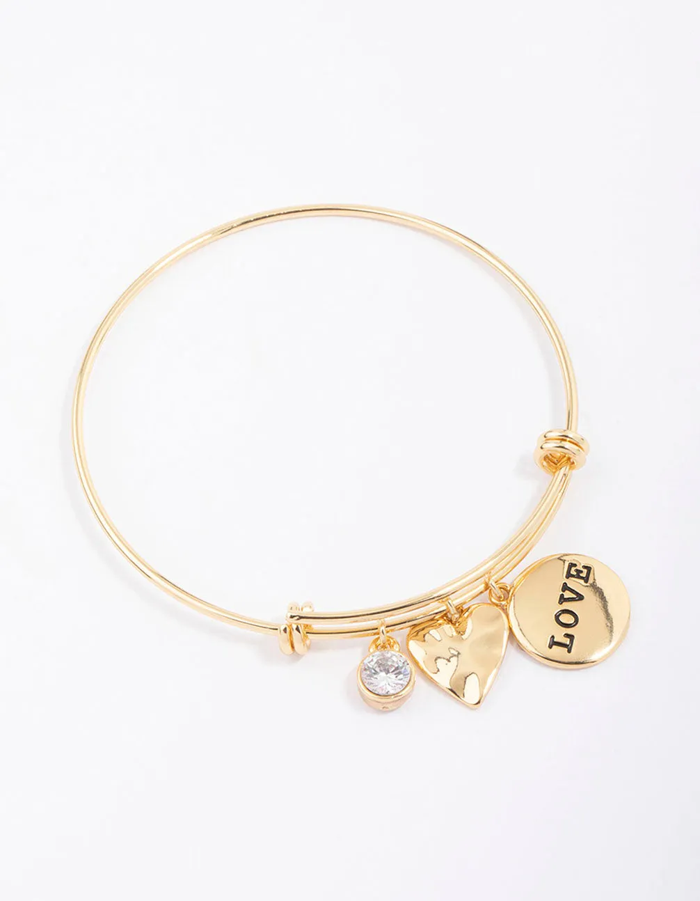 Gold Plated Disc Charm Bangle