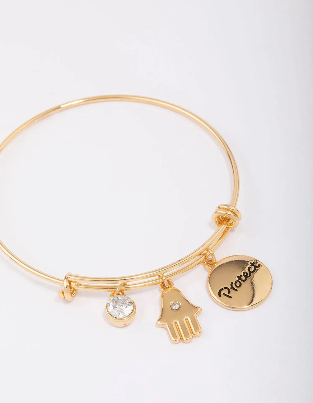 Gold Plated Disc Charm Bangle