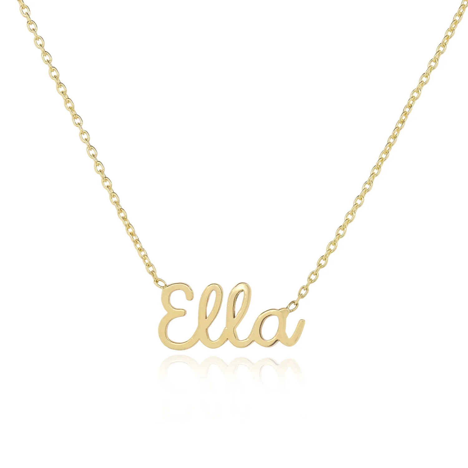 Gold Script Name Necklace