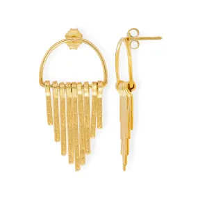 Handmade Gold Plated Silver Earrings With Fringes