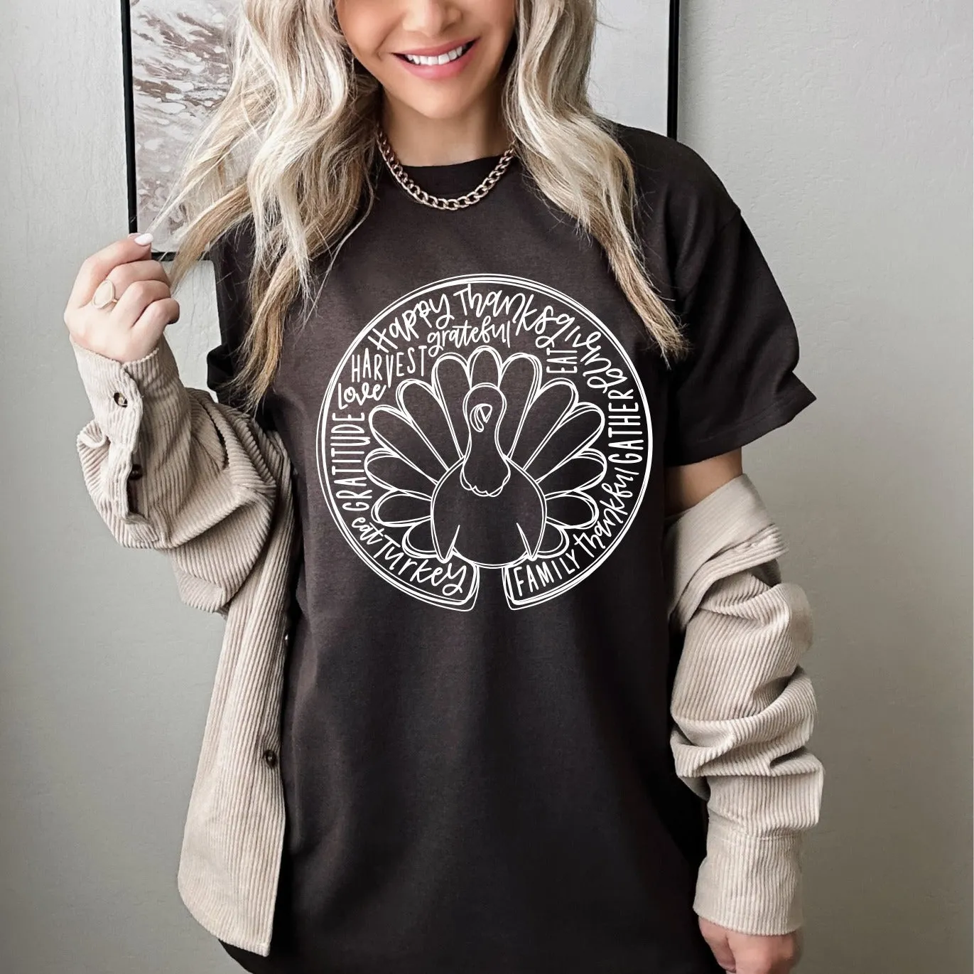 Happy Thanksgiving Words Graphic Tee