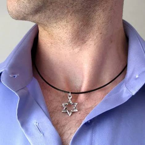 Hebrew Jewelry - Star of David Necklace for Men