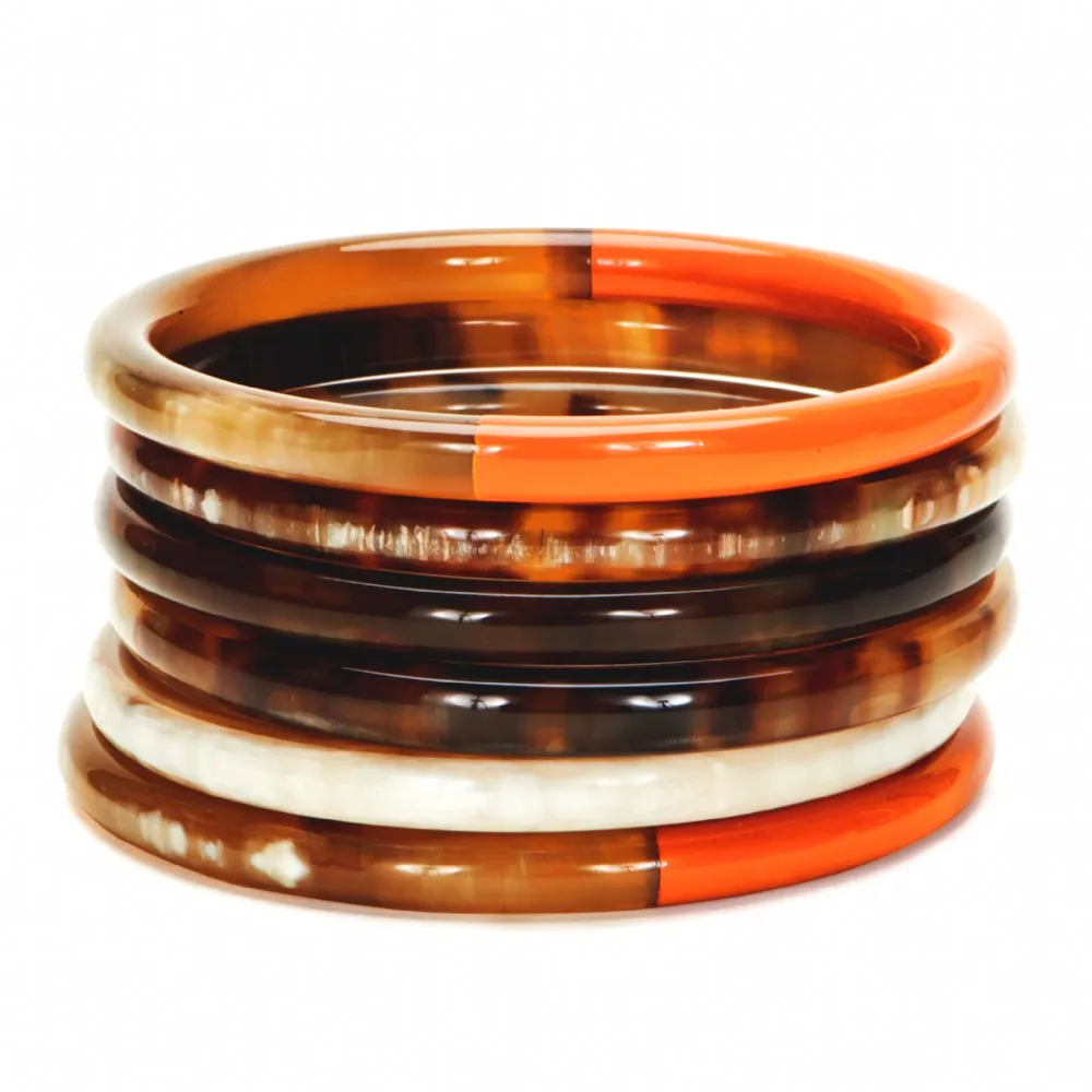 Horn Bangle Set With Lacquer