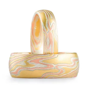 Illuminated 18kt Fire Palette Ring Set in Twist Pattern