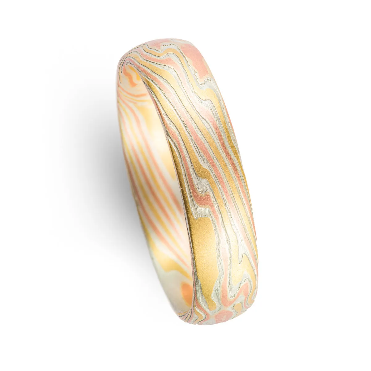 Illuminated 18kt Fire Palette Ring Set in Twist Pattern