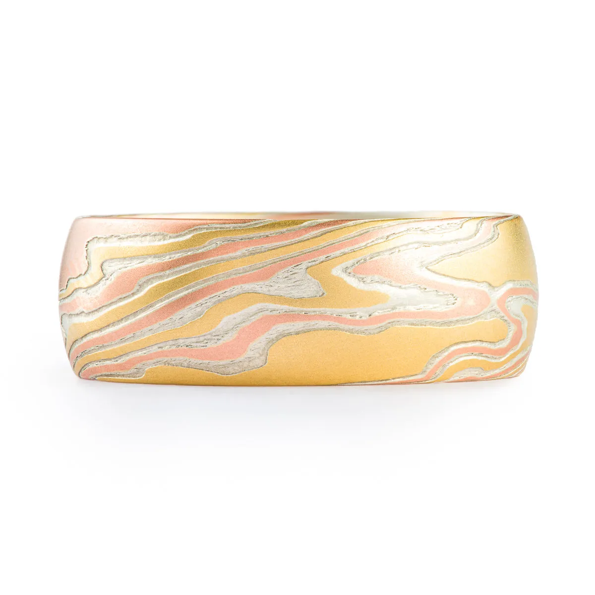 Illuminated 18kt Fire Palette Ring Set in Twist Pattern