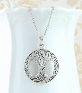 Intricate Celtic Knot Tree of Life Pendant