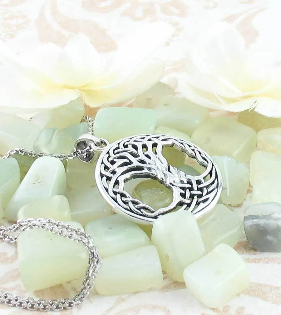 Intricate Celtic Knot Tree of Life Pendant