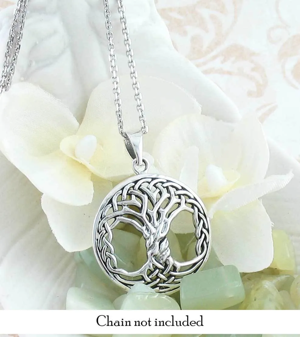 Intricate Celtic Knot Tree of Life Pendant