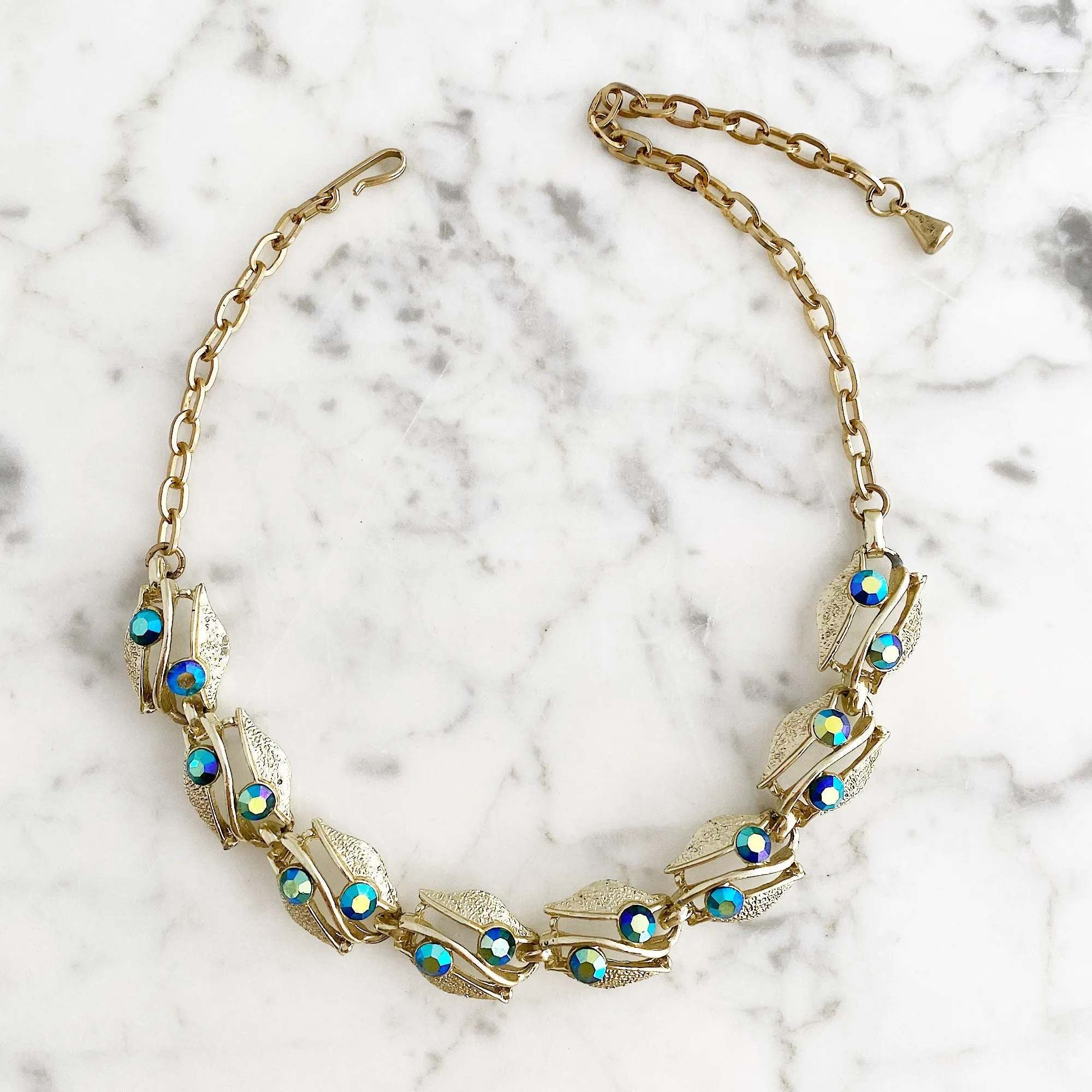 JACE vintage gold leaf choker necklace