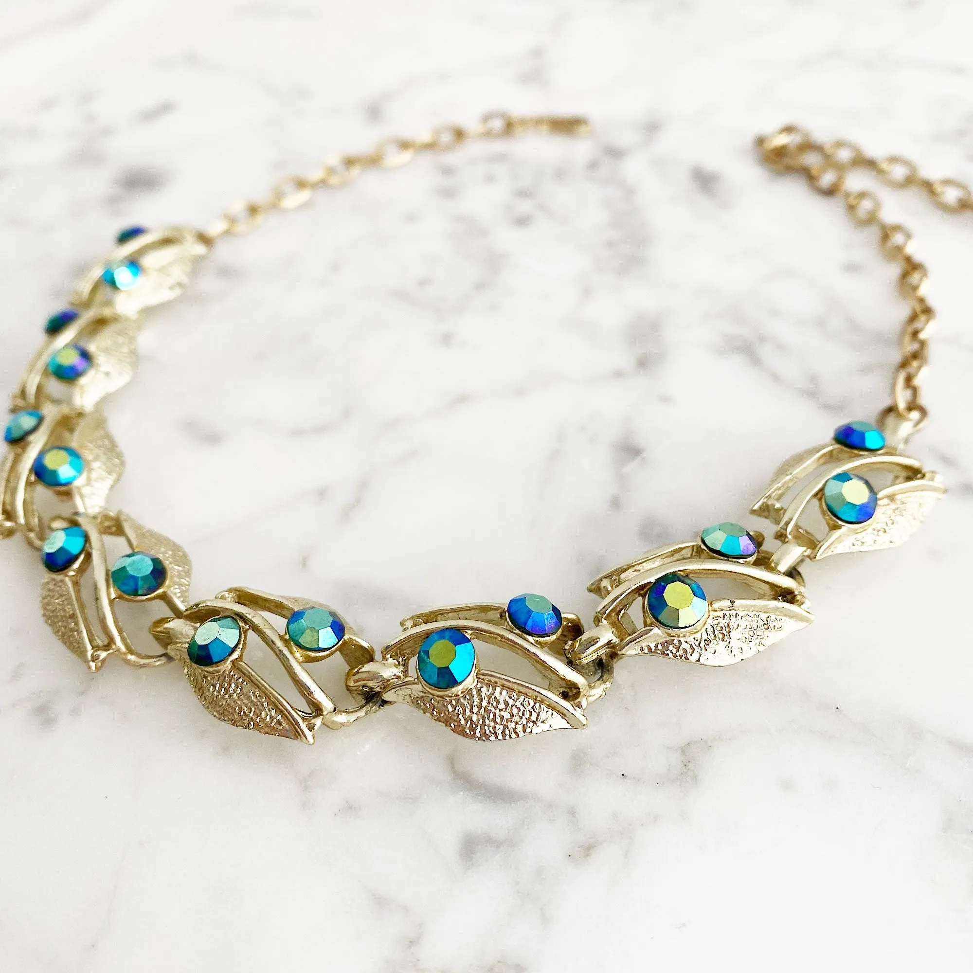 JACE vintage gold leaf choker necklace