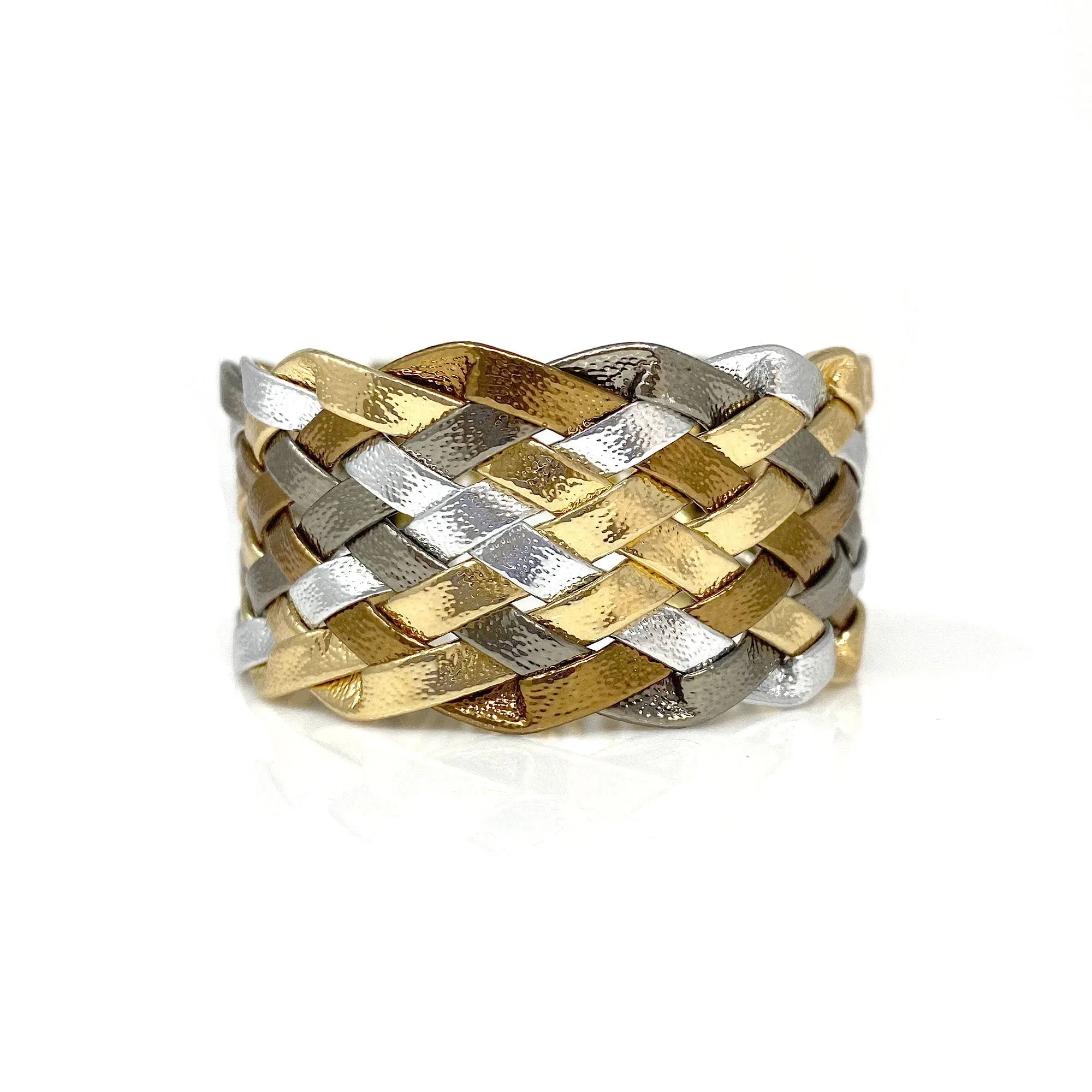 JOEL mixed metal braided cuff bracelet