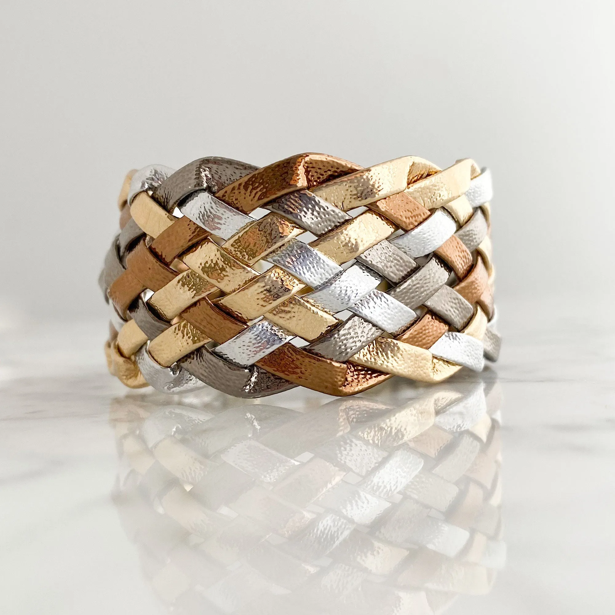 JOEL mixed metal braided cuff bracelet